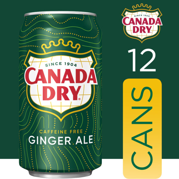 Canada Dry Caffeine Free Ginger Ale Soda Pop, 12 fl oz, 12 Pack Cans